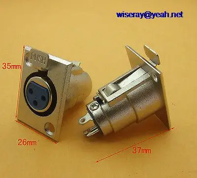

DHL/EMS 100 PCS Metal 3 Pin XLR Female Jack Panel Mount 26MM X 36MM for microphone Guitar-A8