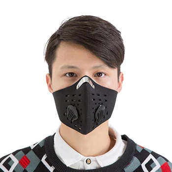 

PM2.5 Anti Respirator Elastic Cycling Outdoor Reusable Mouth Face Shield Filter Black Anti Dust Mask Mouth Cover Men Women