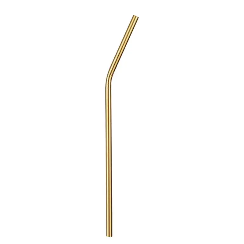 Dinnerware Set Travel Cutlery Set Camping Tableware Reusable Utensils Set with Spoon Fork Chopsticks Straw Portable Case BB50CJ - Цвет: gold straw bent