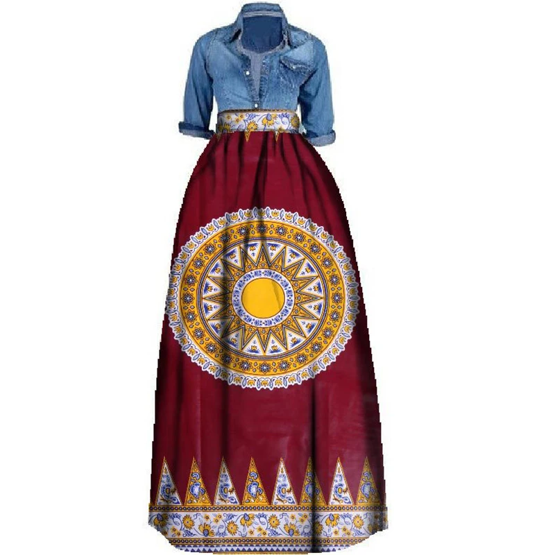 Дашики принт новости африканские платья для женщин Базен восковая ткань размера плюс африканская одежда для женщин юбки Анкара платья - Цвет: Color 9