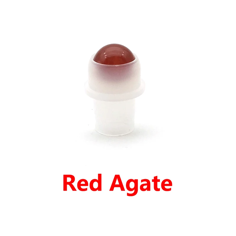 Red Agate 100 шт ролик с натуральным драгоценным камнем для 5 мл 10 мл эфирное масло парфюм текст рулон на толстых стеклянных бутылках аксессуары - Цвет: Red Agate