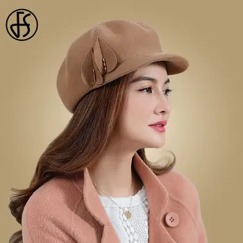 

FS 2019 Autumn Wool Hats Women England Style Equestrian Cap Winter Felt Bowler Fedora Top Cloche Hat Vintage Party Ladies Formal