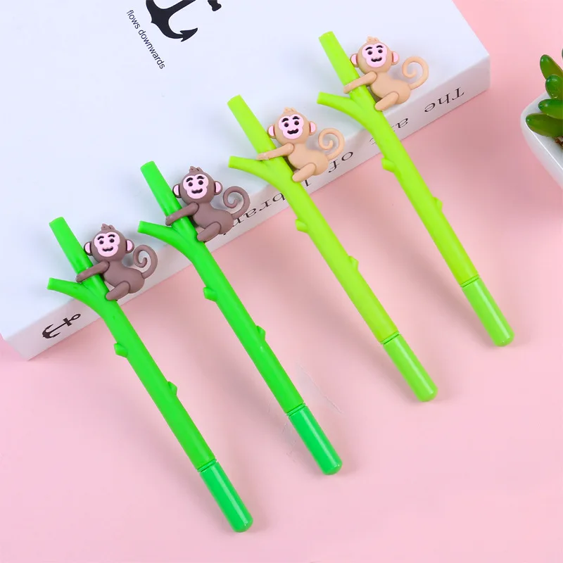 

24pcs Korea creative new cartoon cute cartoon climbing tree monkey gel pen student learning stationery wholesale