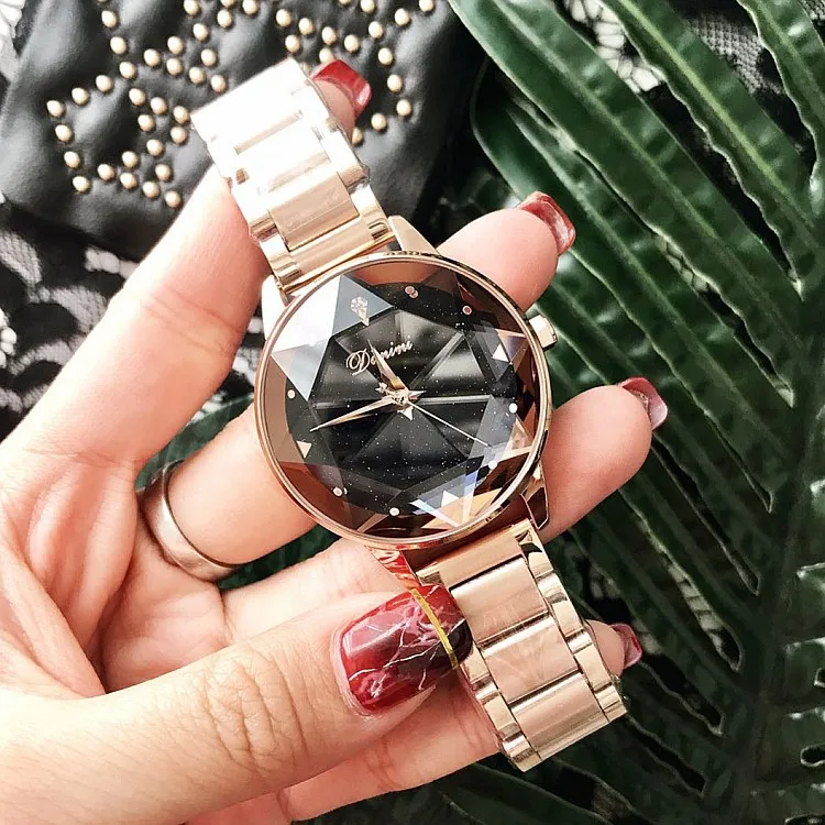 rose-gold Женские роскошные Брендовые Часы, часы из розового золота с кристаллами, женские кварцевые часы с бриллиантами, женские часы, стразы, наручные часы Zegarek Damski - Цвет: rose-gold