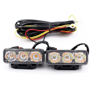 

2pcs Car 3LED White Daytime Running Fog Light DRL&Amber Turn Signal Lamp 12V new and high quality