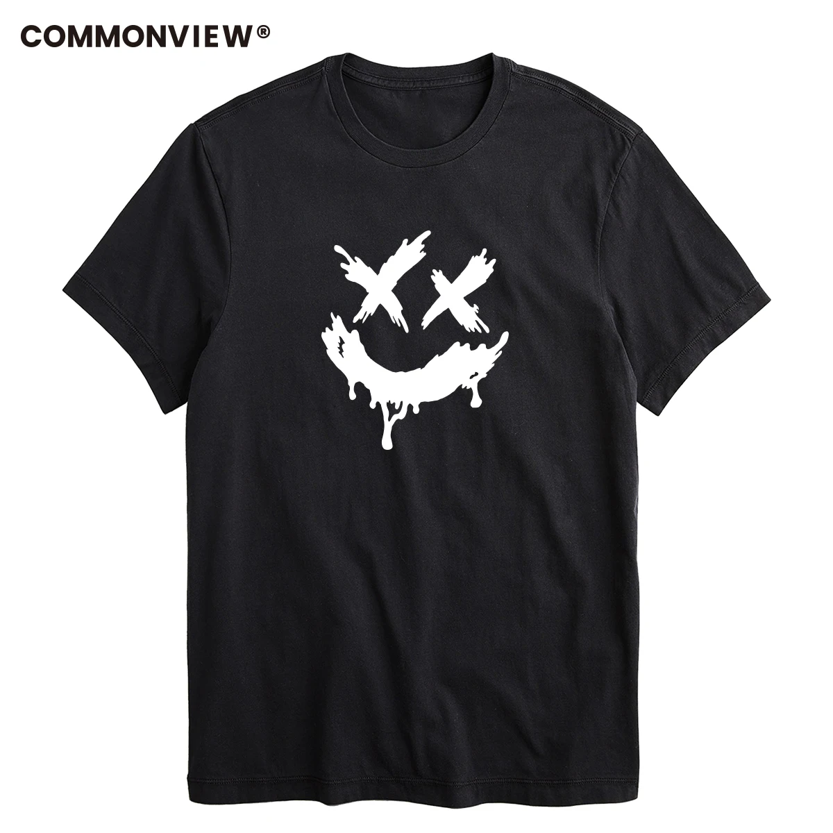 100% cotton casual short sleeve smile men T shirt o-neck knitted comfortable fabric street style men t-shirt