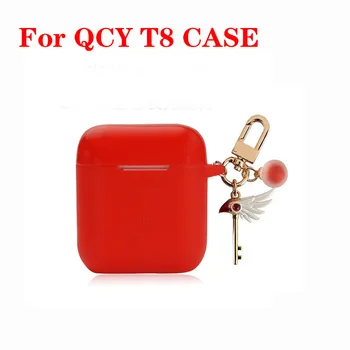 

cartoon Silicone Case for QCY T8 Case cute Bluetooth Earphone ion Cover for QCY T 8 key ring Headphone Case fundas