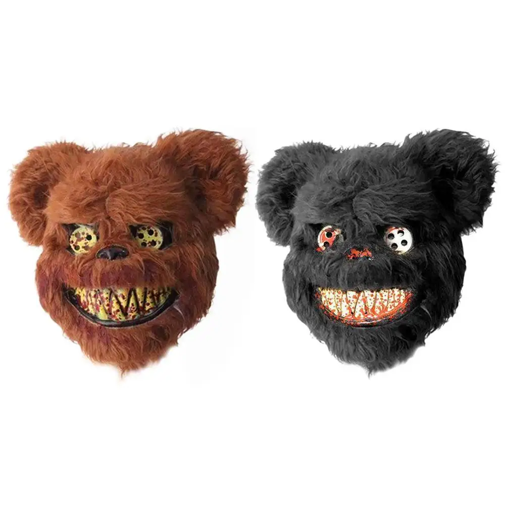 Halloween Mask Bloody Teddy Bear Mask Masquerade Scary Plush Mask Halloween Performance Props Mascarillas Masque Cosplay