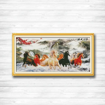 

Horse scenery animal decor painting counted printed on canvas DMC 14CT 11CT Chinese Cross Stitch Needlework Sets Embroidery kits