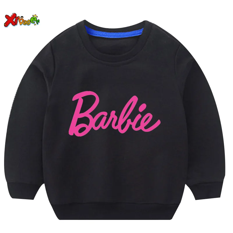 Sweatshirt black Футболка для девочек; хлопковая одежда для малышей Kawaii; милые топы с короткими рукавами; детские толстовки с капюшоном; Свитшот; teeTops; Модная одежда для малышей - Цвет: Sweatshirt black