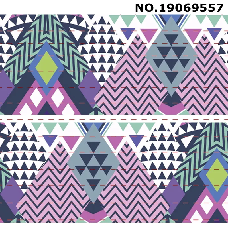 19069557 10 ярдов-разные размеры-лента Grosgrain-принт с геометрическим узором/19069544-9558 - Color: 19069557