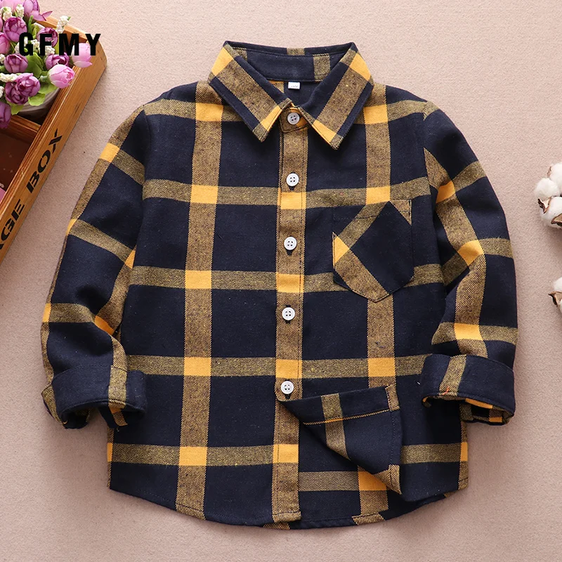 Boys and Girls British Plaid Shirts Kids School Blouse Red Tops 12 Years