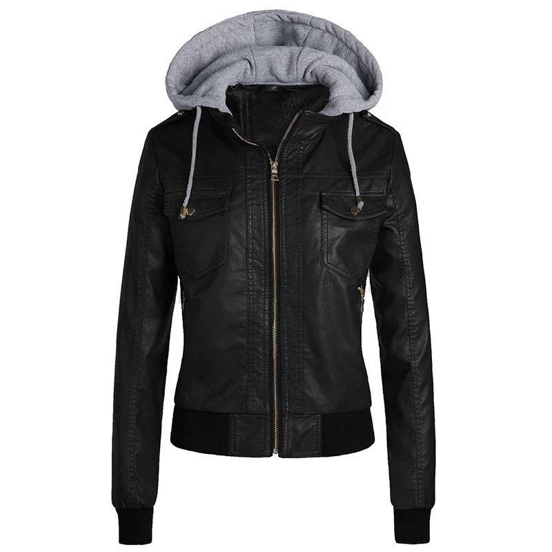 

Winter Leather Jacket Women 2019 Casual Ladies Basic Jackets Coats Warm Plush Female Motorcycle Jacket Coats Plus Size 3XL
