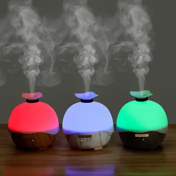 

400ML Essential Oil Diffuser Ultrasonic Air Humidifier with Wood Grain 3 Color Changing LED Lights for Office Home