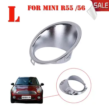 

Left Foglight Surround Chrome Front Bumper Round Trim Ring Cover for BMW MINI Cooper Base R57 Hatchback R56 Clubman R55