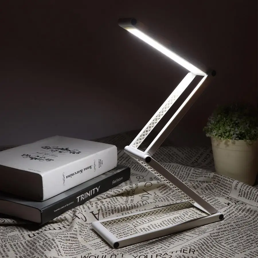 

LED Foldable Desk Lamp 2Modes Dimmable Portable USB Rechargeable Table Light For Study Work Lighting