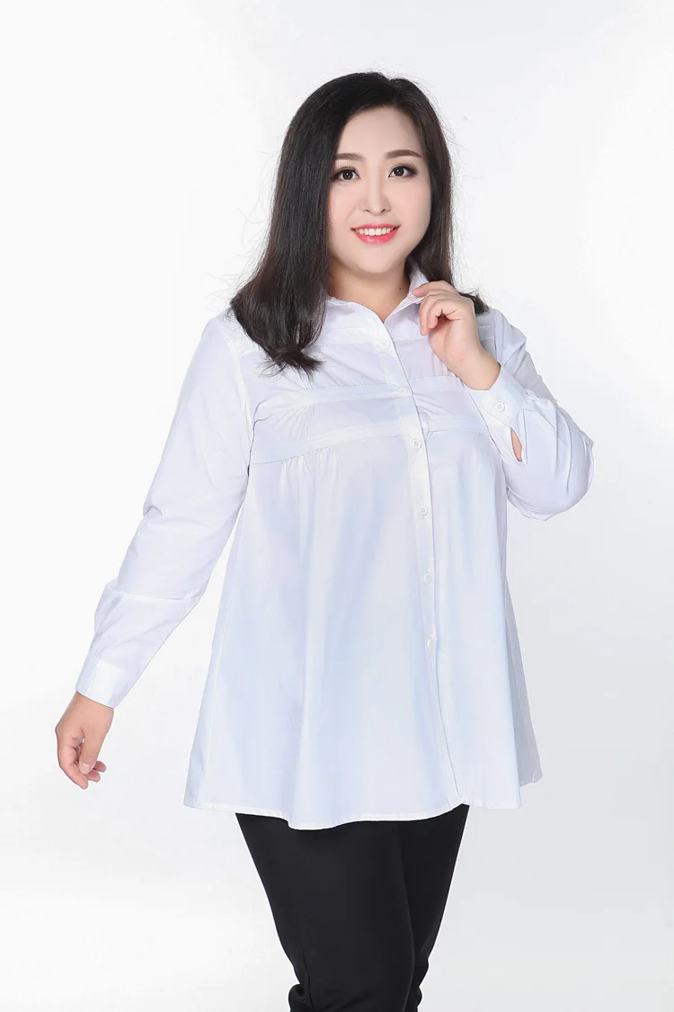 9XL 8XL 7XL 6XL 5XL blusa social feminina женские блузки Осенняя рабочая одежда хлопковые Блузки Топы Строгая рубашка большого размера M286