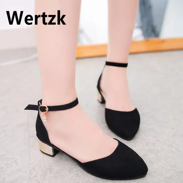 

Wertzk Size 35-40 Women Flat Sandals Ballet casual low heel sandals Shallow mouth fashion Ladies Shoes ballerina sandals T137