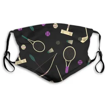 

Summer Sport Equipment Pattern Unisex Anti-Pollution Mask Dust Mask with Filter Mask Black