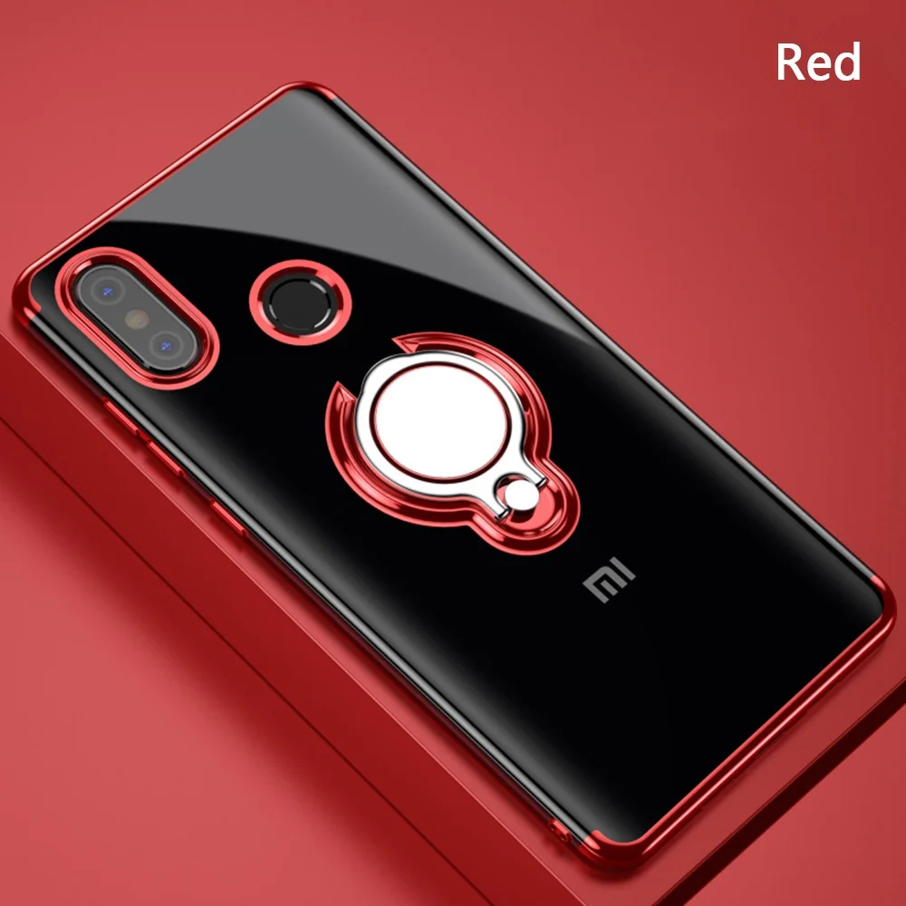Автомобильный магнитный держатель чехол для телефона для Xiaomi Mi 8 Lite 8 SE Pro Max 3 покрытие прозрачные чехлы чехол с держателем-кольцом для пальца чехол