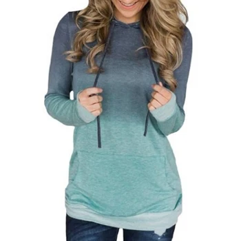 

2019 Autumn Winter Fashion Gradient Color Print Pullover Long Sleeve Loose Women Hoodies Female Casual Hoodie Sweatshirts
