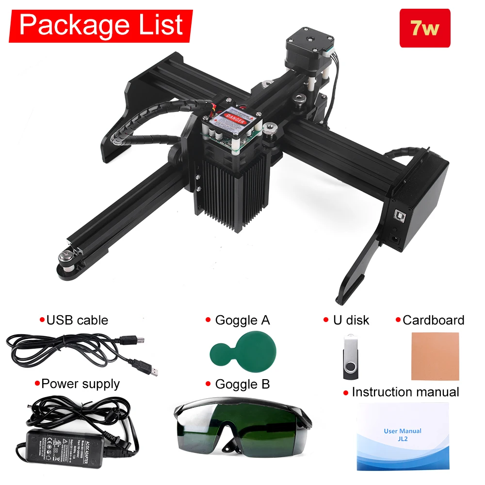 7w machine New3w/7 w лазерная гравировальная машина, рабочая зона: 20*17 см, небольшой портативный автоматический режущий плоттер Bluetooth маркировочная машина логотип - Цвет: 7w machine