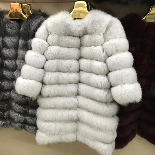 natural fox white Горячая Распродажа шуба из натурального Лисьего меха модная натуральный мех лисы куртка зимняя верхняя одежда из лисьего меха длинное пальто из натурального Лисьего меха - Цвет: natural fox white