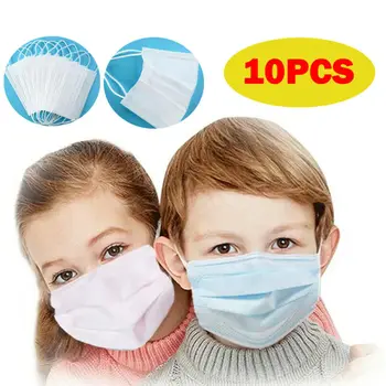 

10Pcs kids mask disposable Three-Layers Kids Baby mouth mask Anti Dust Mask Mouth Face Cover Protect for Child White wholesale
