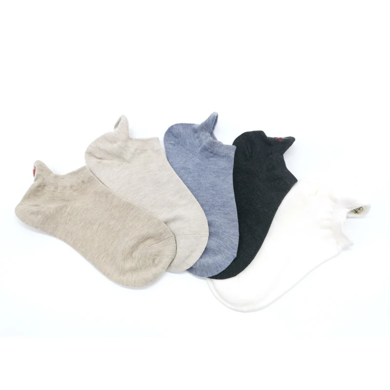 5 Pairs 5 пар/упак. каваи вышитые выразительные женские носки счастливые модные короткие забавные носки женские хлопковые летние яркие цвета - Цвет: 5 Pairs