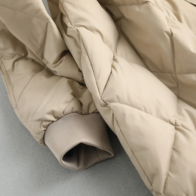 Пуховик женский с воротником стойкой и поясом приталенный легкий пуховик в