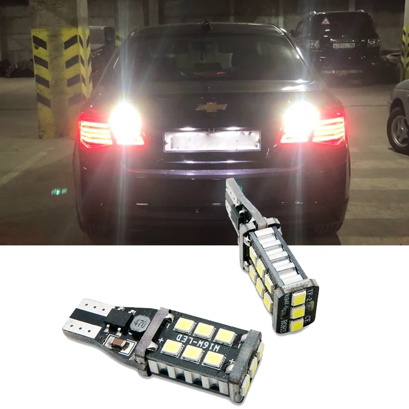 2x T15 921 912 W16W CANBUS OBC безошибочный светодиодный фонарь заднего хода для Chevrolet Cruze Malibu