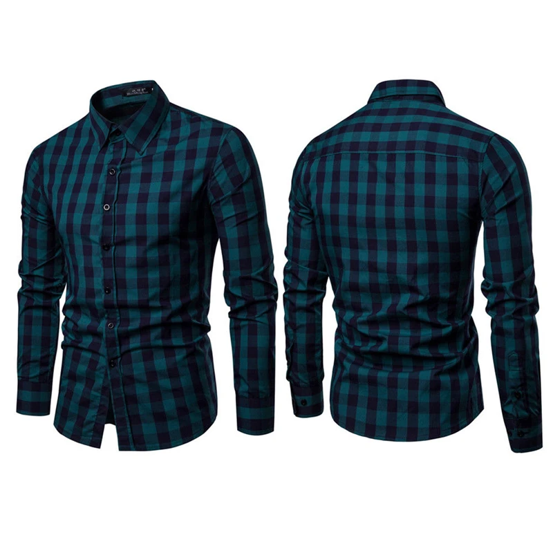 Classic Casual Men's Button Down Slim Fit Long Sleeved Dress Business Shirts Tops Modern S-2XL Slim Plaid Blouse Musle Shape Classic Casual Men's Button Down Slim Fit Long Sleeved Dress Business Shirts Tops Modern S-2XL Slim Plaid Blouse Musle Shape
