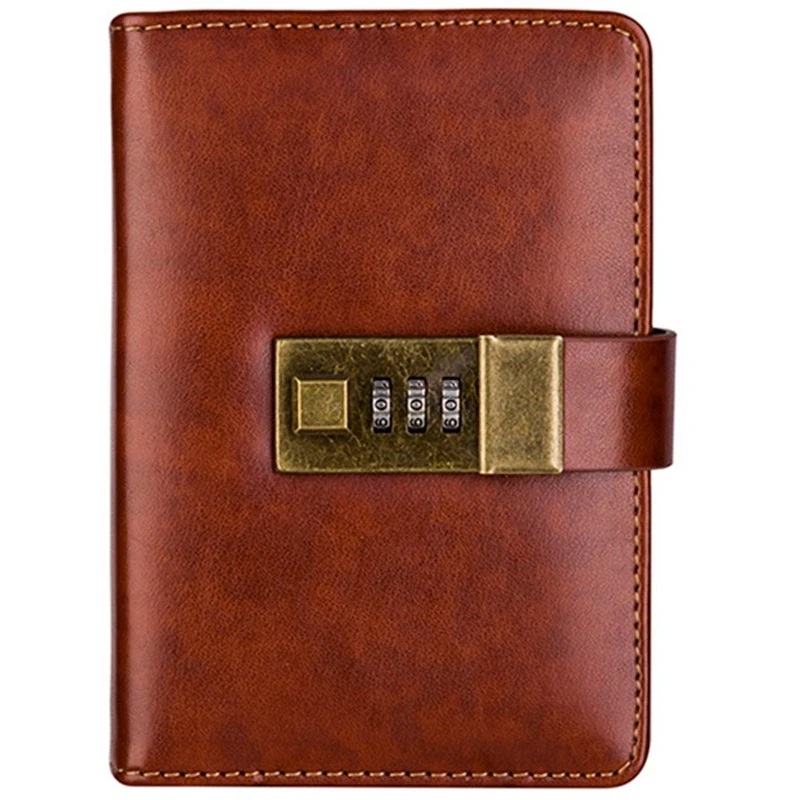 

A7 Retro Pocket Notebook Journal Program Agenda Diary Book Password Lock Office Supplies Student Creative Stationery