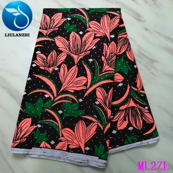 

LIULANZHI African wax fabrics Fashion prints flowers wax fabric with stones 6yards real wax fabric ML2ZL34-ML2ZL64
