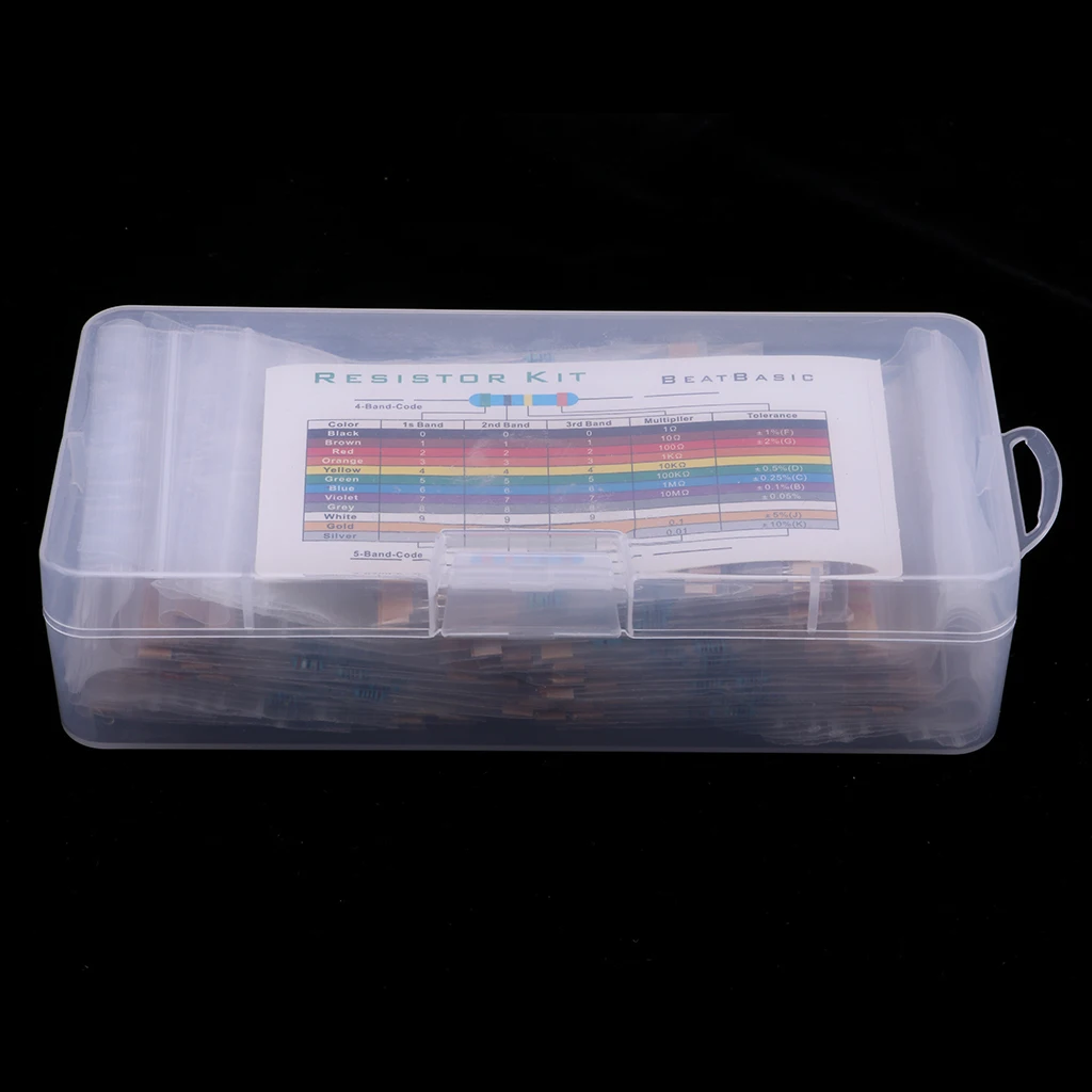 38 Values 1% Tolerance Resistor Kit Assortment 0 Ohm-1M Ohm (Pack of 1140)