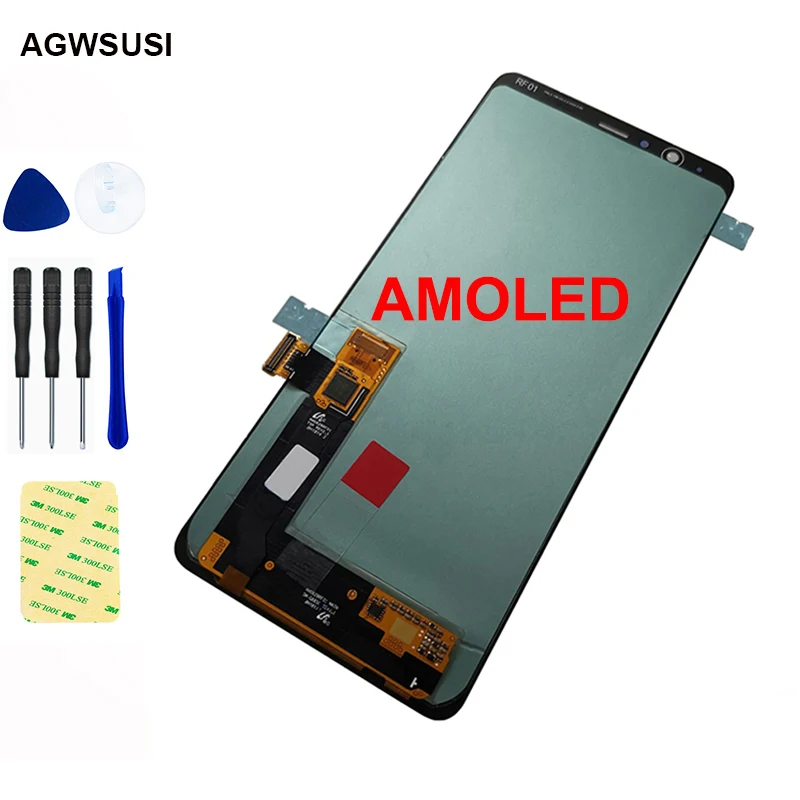 ЖК-дисплей AMOLED для Samsung Galaxy A6 Plus 2018 A605 A605F A605FN сменный сенсорный экран с цифровым