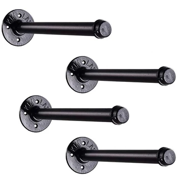 

Industrial Pipe Shelf Brackets, 20 cm Wall Mounted Iron Supports Rustic Shelving Brackets for Hanging Custom Floating Shelves(4