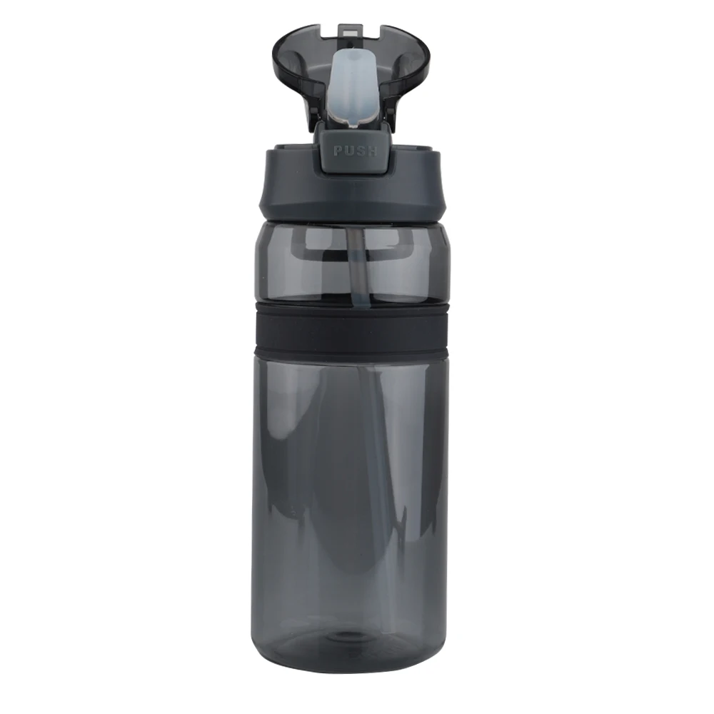 Новинка 850 мл/28 унций Черная Спортивная бутылка для воды с соломинкой BPA бесплатно пластиковая бутылка для воды