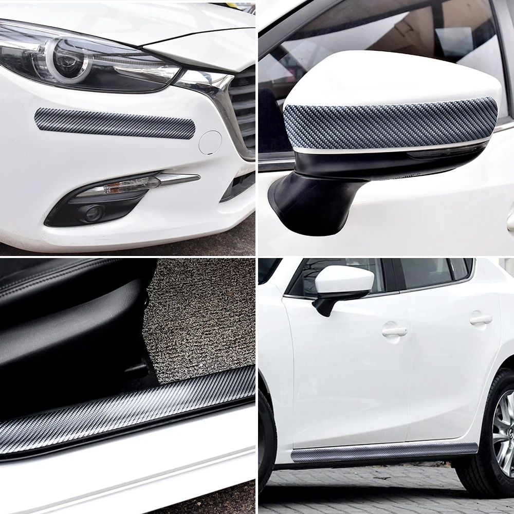 1 шт. 1 м* 5 см универсальные автомобильные защитные молдинги, Накладка на порог, защита педали, защита, полоски, бампер, наклейка из углеродного волокна