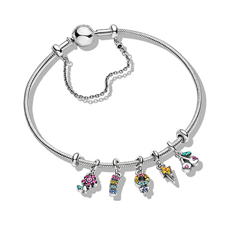 925 Sterling Silver My Star Moon Flamingo Mini Dangle Charm Fit Original Pandora Me Bracelet Necklace DIY Beads Jewelry Gift beads charms charm jewelry sterling silver jewelry charm bead sterling silver beads beads jewelry silver charm bead sterling silver beads charm animal charm jewelry