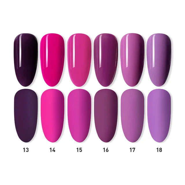 Beautilux Gel Nail Polish Lot Soak Off UV LED Semi Permanent Nails Gels Kit Lacquer Nail Art Design Varnish Wholesale Set of 6 013-018