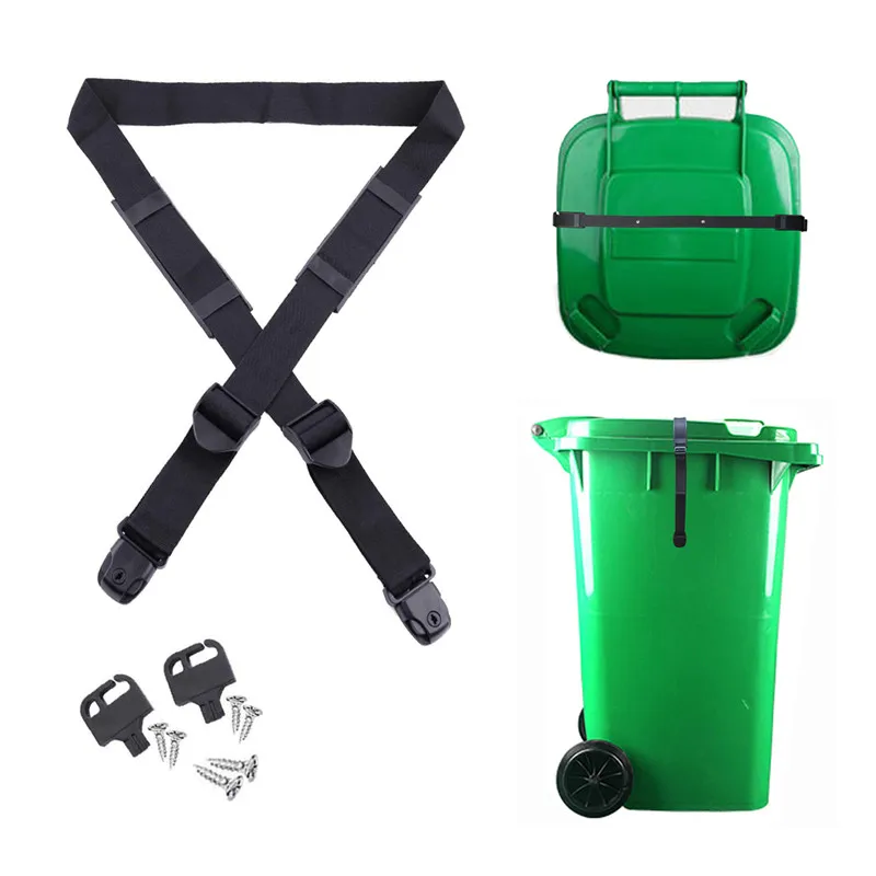 

Bin Strap Garbage Lock Trash Can Lid Strap Garbage Can Security System No More Mess