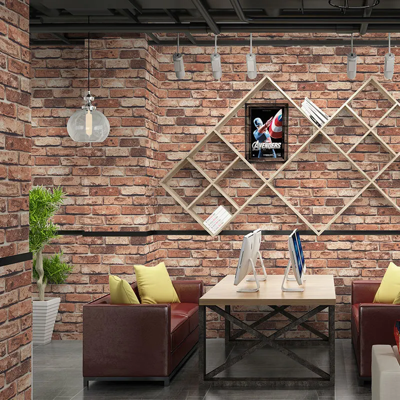 

3d Vintage Brick Wallpapers Tapety Waterproof Vinyl Personalized 3d Wall Murals Grey Red Brick Loft Wall Paper Roll For Walls