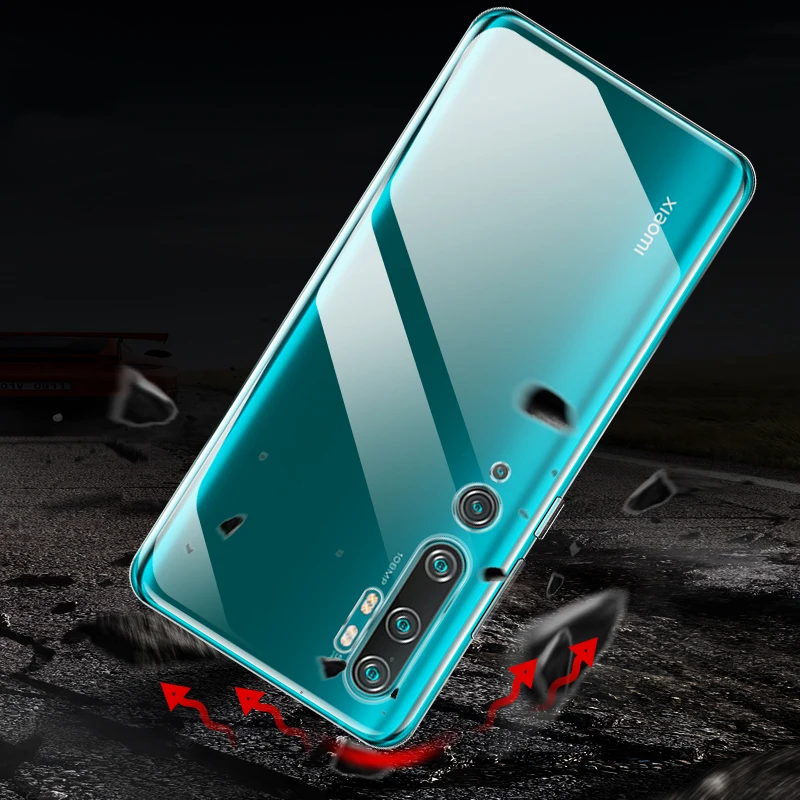 Чехол для Xiaomi Mi Note 10 Lite тонкий прозрачный силиконовый мягкий чехол из ТПУ задняя