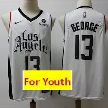 /20 City Edition youth#23 Вильямс Лос-Анжелес#13 Пол Джордж#2 Kawhi Leonard Stitch детская футболка