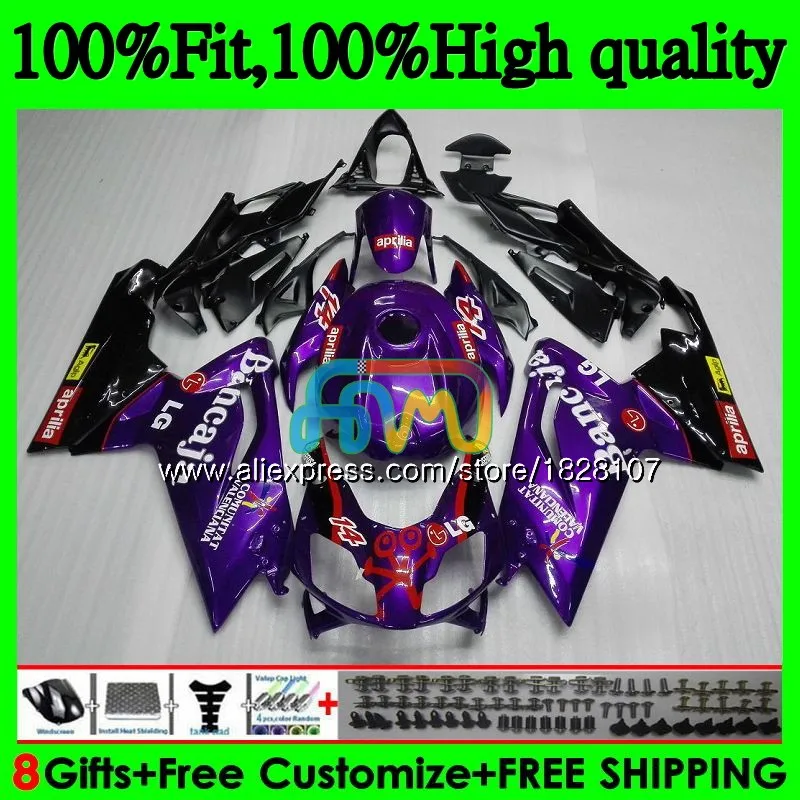 Инъекции для Aprilia RS-125 RS125 06 07 08 09 10 11 61BS. 20 RS4 RSV125 RS 125 2006 2007 2008 фиолетовый blk 2009 2010 2011 обтекатель