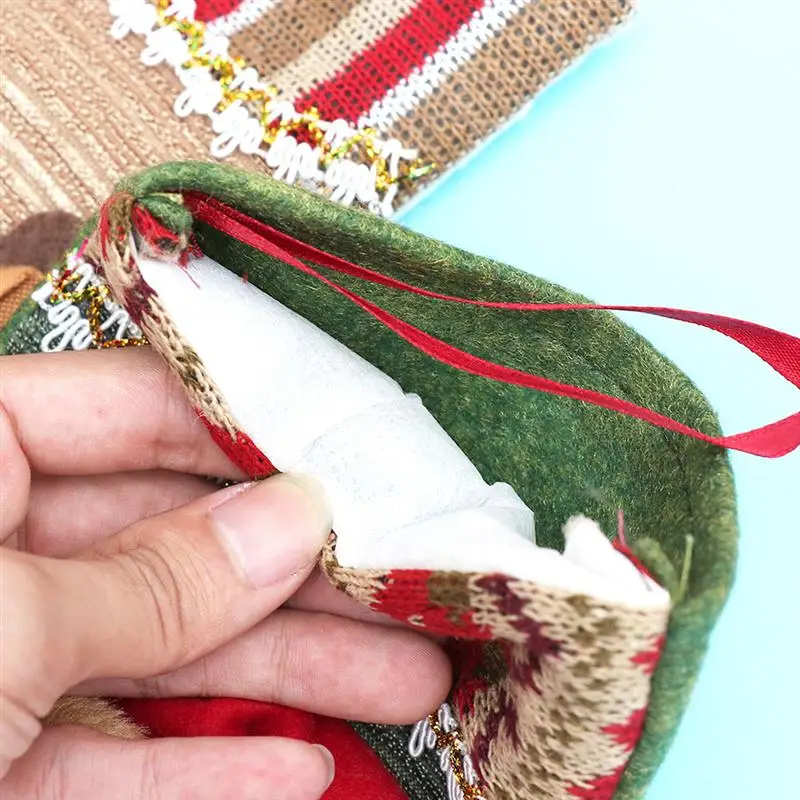 6 PCS Christmas Stockings Chic Exquisite Delicate Christmas Gift Socks Christmas Gift Bags for Candy Toy Cookie
