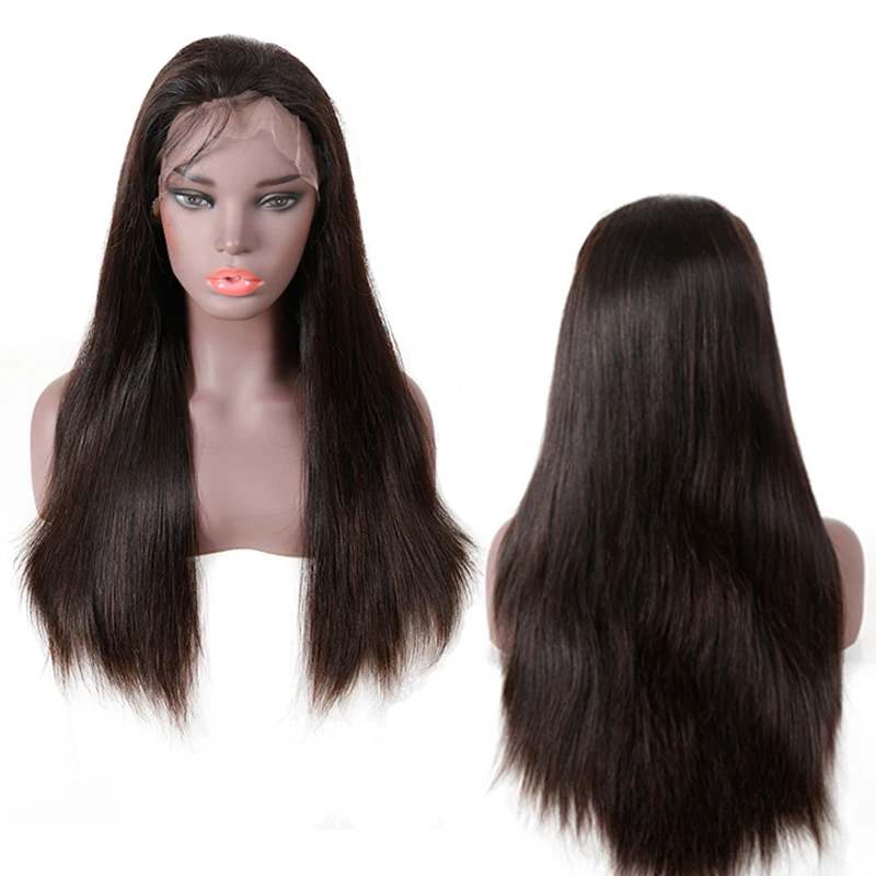 HD Transparent Lace Closure Wig Natural Color Pre-Plucked With Baby Hair Peruvian Straight Remy Hair 4x4/5x5 Lace Closure Wig