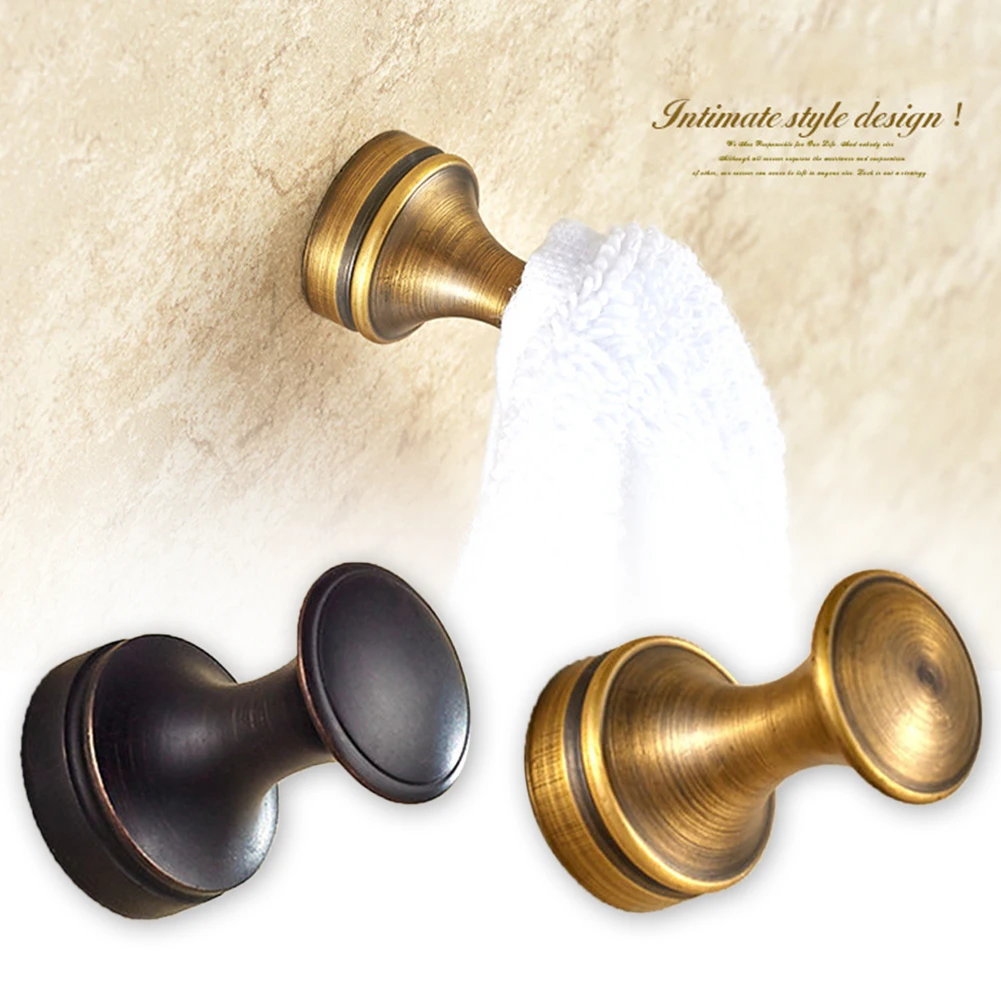 Towel Organizer Wall Mounted Decorative Robe Hook Brass Coat Clothes Hanger Bathroom Accessories Kitchen Antique Rack Single