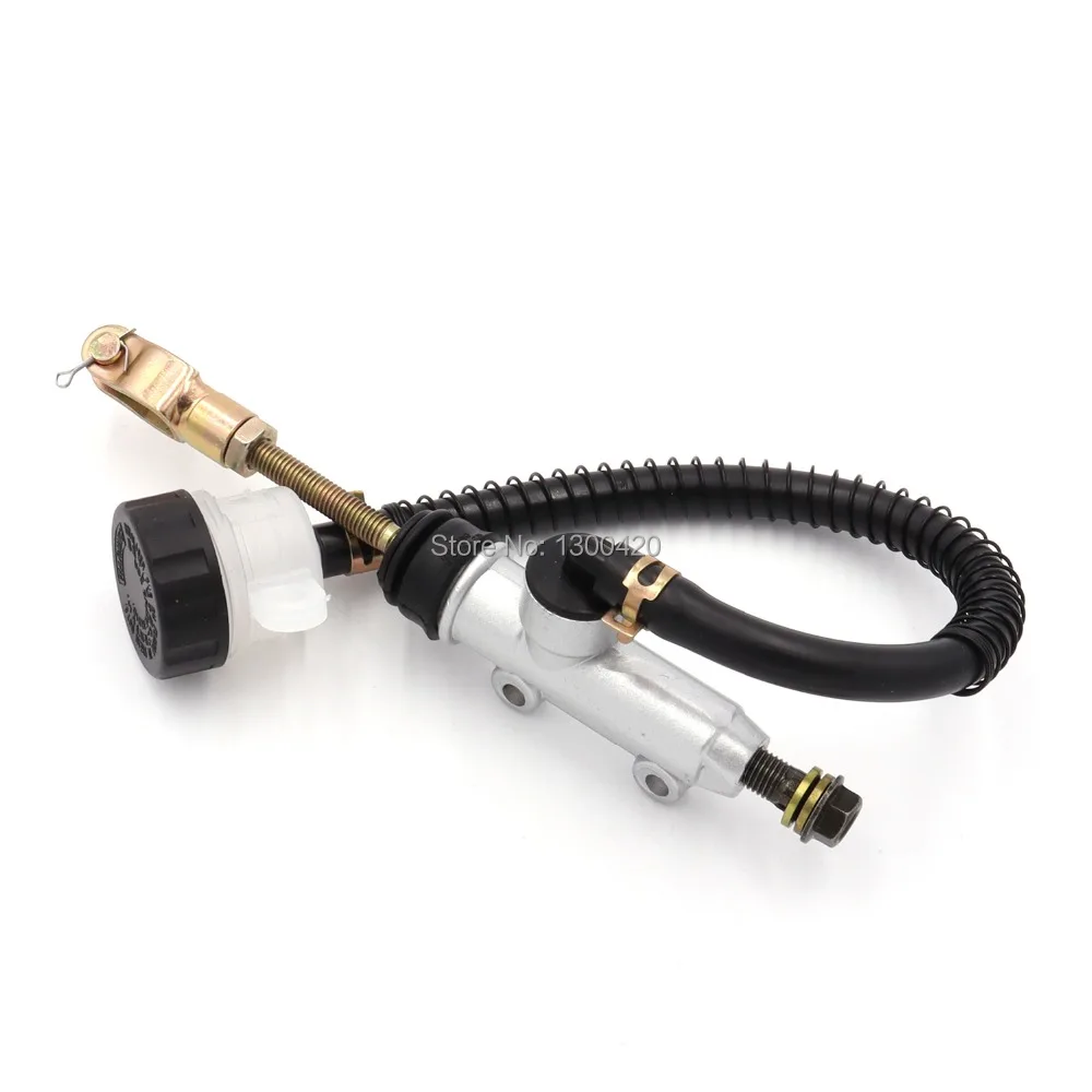 Silver Rear Foot Brake Master Cylinder Pump Quad ATV Hydraulic With Reservoir For Pit Dirt Bikes Motorcycle motorcycle brake lever motorcycle brake fitting